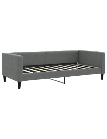 Divano Letto Letto Estraibile Grigio Scuro 100x190 cm Tessuto