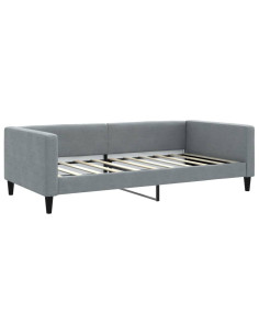Letto da Giorno Grigio Chiaro 100x190 cm in Tessuto 2