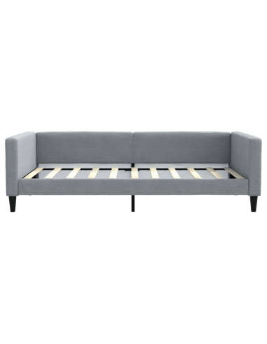 Letto da Giorno Grigio Chiaro 100x190 cm in Tessuto