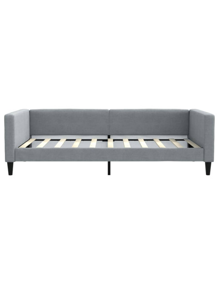 Letto da Giorno Grigio Chiaro 100x190 cm in Tessuto