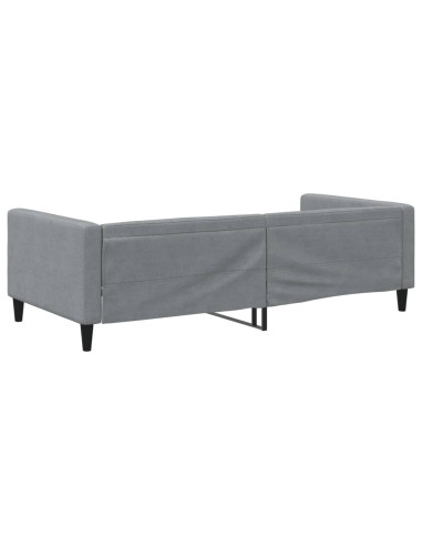 Letto da Giorno Grigio Chiaro 100x190 cm in Tessuto