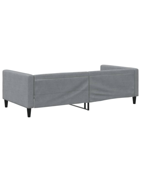 Letto da Giorno Grigio Chiaro 100x190 cm in Tessuto