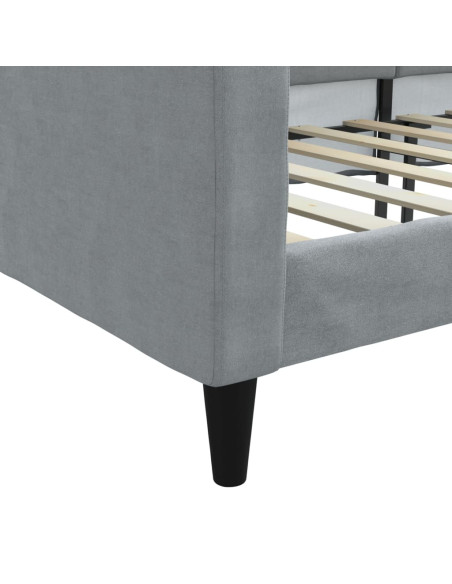 Letto da Giorno Grigio Chiaro 100x190 cm in Tessuto