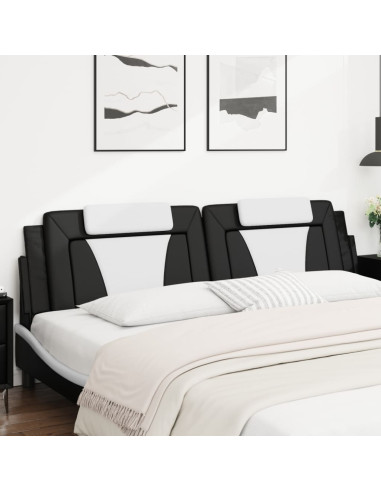 Cuscino Testiera Viana Nero e Bianco 193 cm in Similpelle