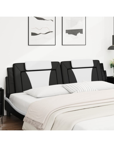 Cuscino Testiera Viana Nero e Bianco 193 cm in Similpelle