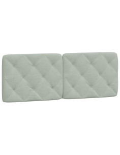 Cuscino Testiera Grigio Chiaro 137 cm in Velluto 2