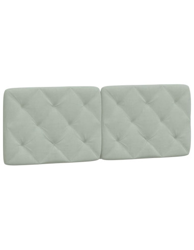 Cuscino Testiera Grigio Chiaro 137 cm in Velluto
