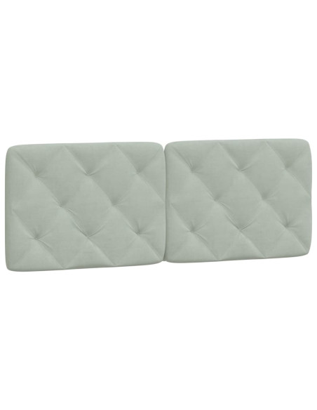 Cuscino Testiera Grigio Chiaro 137 cm in Velluto