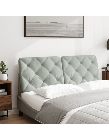 Cuscino Testiera Grigio Chiaro 137 cm in Velluto