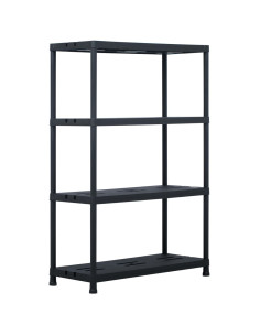 Scaffali 2 pz Nero 220 kg 90x40x138 cm in Plastica 2