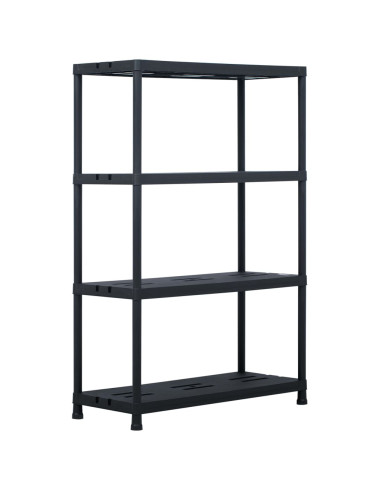 Scaffali 2 pz Nero 220 kg 90x40x138 cm in Plastica