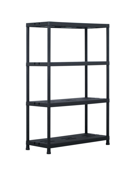 Scaffali 2 pz Nero 220 kg 90x40x138 cm in Plastica