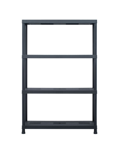Scaffali 2 pz Nero 220 kg 90x40x138 cm in Plastica