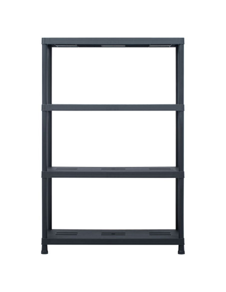 Scaffali 2 pz Nero 220 kg 90x40x138 cm in Plastica