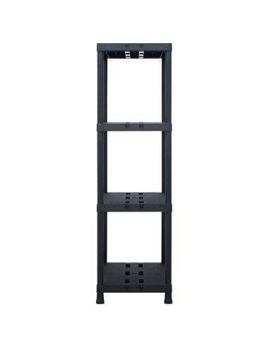 Scaffali 2 pz Nero 220 kg 90x40x138 cm in Plastica
