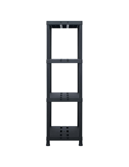 Scaffali 2 pz Nero 220 kg 90x40x138 cm in Plastica