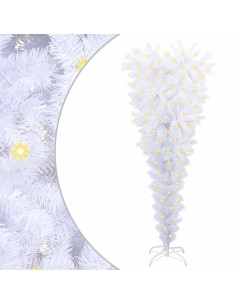 Albero di Natale artificiale Bianco 120 cm PVC e Acciaio 2