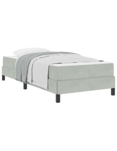 Letto a molle con materasso Grigio chiaro 100 x 210 cm Tessuto 2