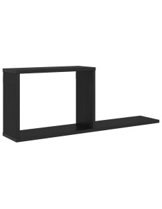 Scaffali flottanti Rovere Nero 80 x 15 x 30 cm 2