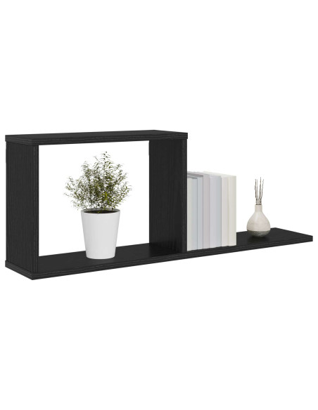 Scaffali flottanti Rovere Nero 80 x 15 x 30 cm