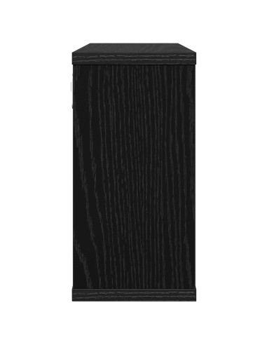 Scaffali flottanti 2 pz Rovere Nero 80 x 15 x 30 cm