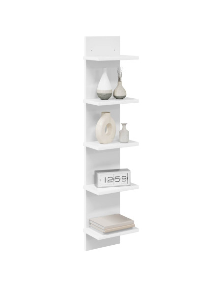 Scaffale da parete 2 pz Bianco 22 x 15 x 100 cm