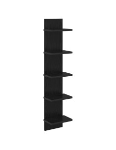 Scaffale da parete Rovere Nero 22 x 15 x 100 cm 2