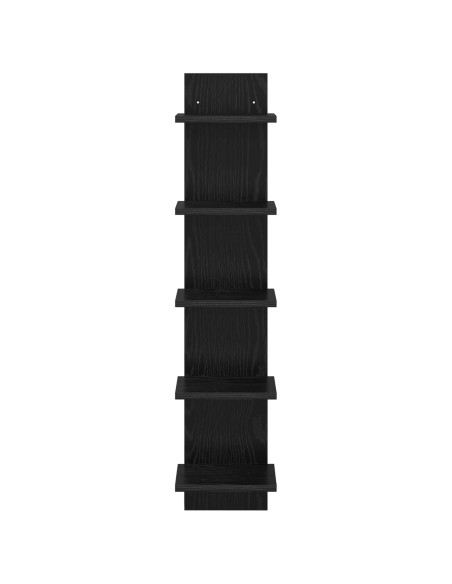 Scaffale da parete Rovere Nero 22 x 15 x 100 cm