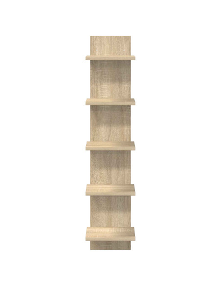 Scaffale da parete 2 pz Rovere Sonoma 22 x 15 x 100 cm
