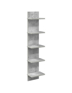 Scaffale da parete Grigio Cemento 22 x 15 x 100 cm 2