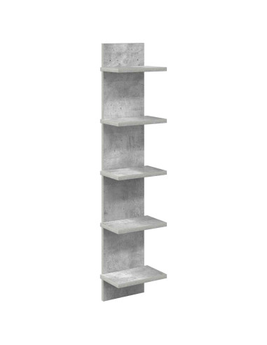 Scaffale da parete Grigio Cemento 22 x 15 x 100 cm