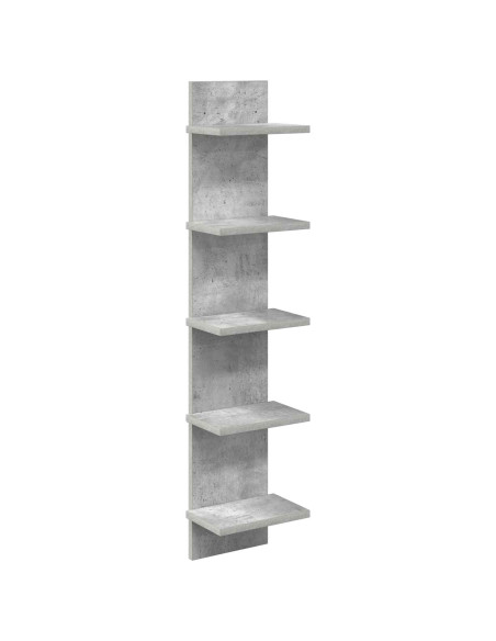 Scaffale da parete Grigio Cemento 22 x 15 x 100 cm