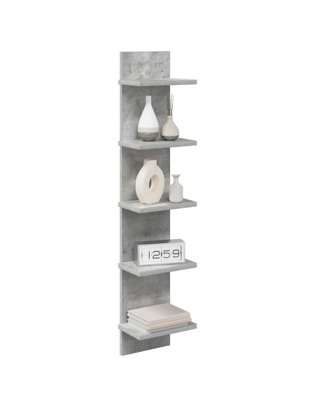 Scaffale da parete Grigio Cemento 22 x 15 x 100 cm