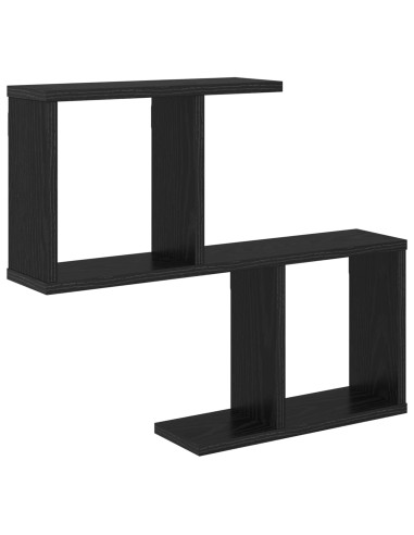 Scaffale da parete Rovere Nero 60 x 12 x 50,5 cm