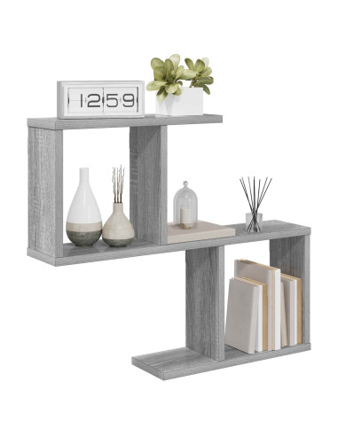 Scaffale da parete Sonoma grigio 60 x 12 x 50,5 cm