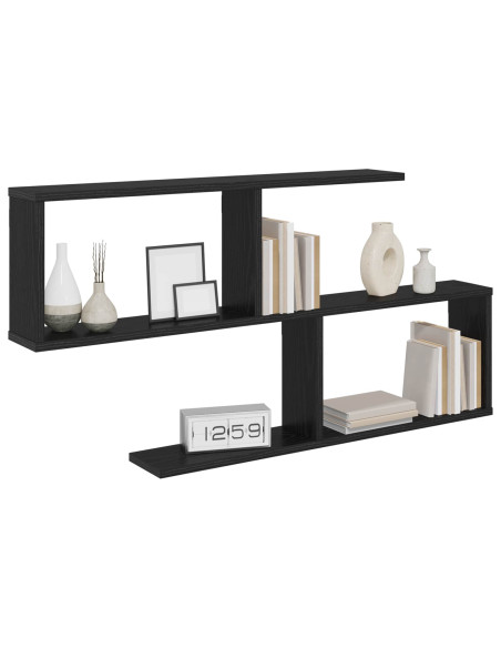 Scaffale da parete Rovere Nero 100 x 12 x 50,5 cm
