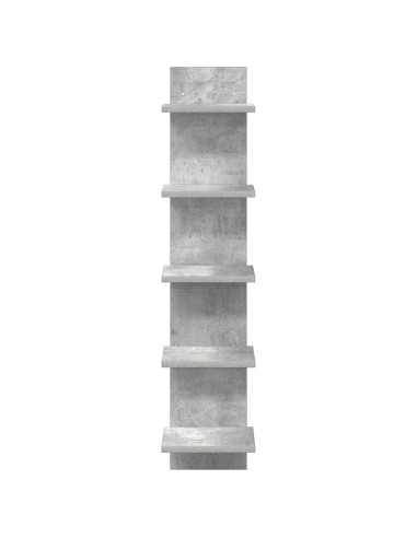 Scaffale da parete 2 pz Grigio Cemento 22 x 15 x 100 cm