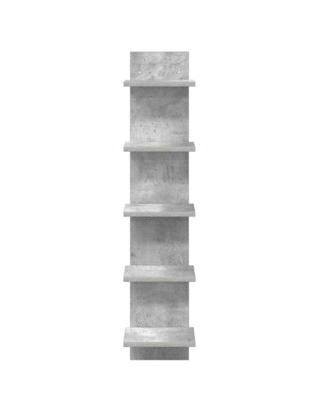 Scaffale da parete 2 pz Grigio Cemento 22 x 15 x 100 cm