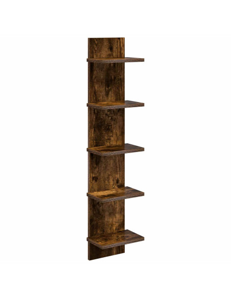 Scaffale da parete Rovere Fumo 22 x 15 x 100 cm