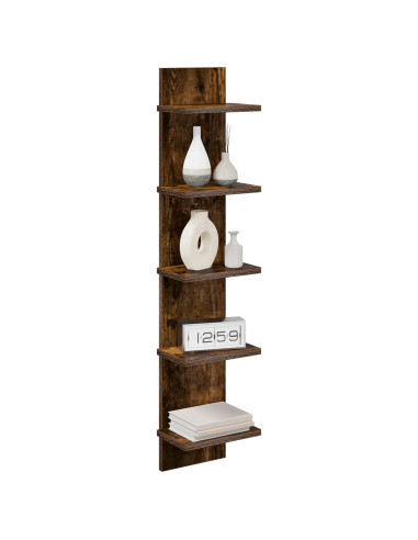 Scaffale da parete 2 pz Rovere Fumo 22 x 15 x 100 cm
