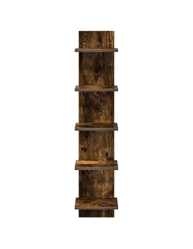 Scaffale da parete 2 pz Rovere Fumo 22 x 15 x 100 cm