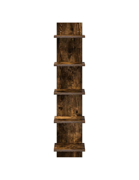 Scaffale da parete 2 pz Rovere Fumo 22 x 15 x 100 cm