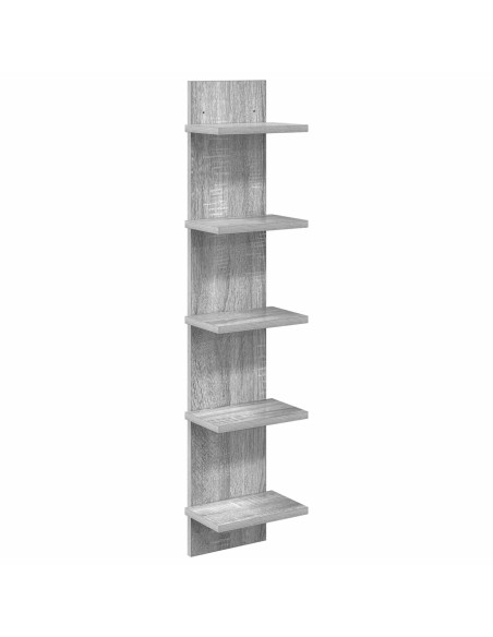 Scaffale da parete Sonoma grigio 22 x 15 x 100 cm