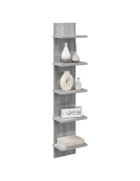 Scaffale da parete 2 pz Sonoma grigio 22 x 15 x 100 cm