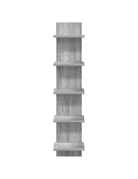 Scaffale da parete 2 pz Sonoma grigio 22 x 15 x 100 cm