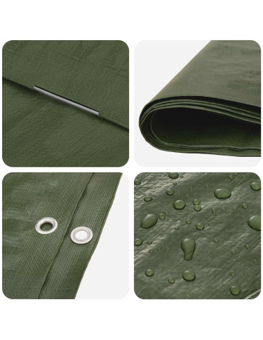 Telo con Occhielli Verde 8 x 12 m 90 gsm PE