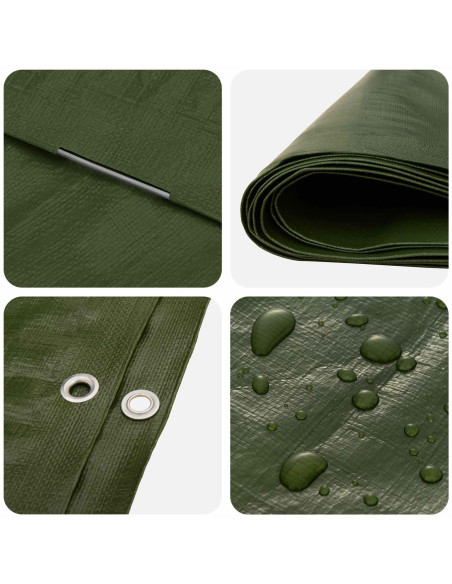 Telo con Occhielli Verde 3 x 3 m 180 gsm PE