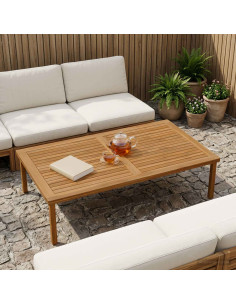 Piano del tavolo Rettangolare Legno di teak solido Naturale