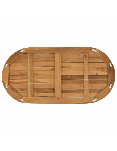 Piano del tavolo Ovale Legno di teak solido Naturale