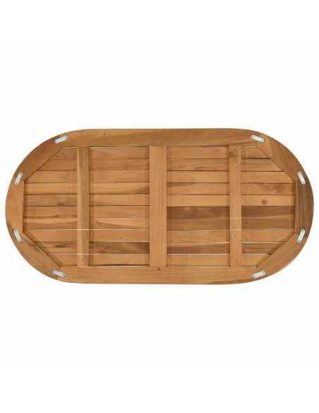 Piano del tavolo Ovale Legno di teak solido Naturale